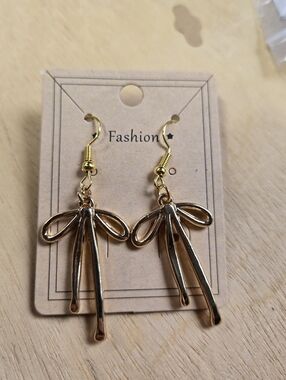 Handmade Bow Tie Dangle Earrings